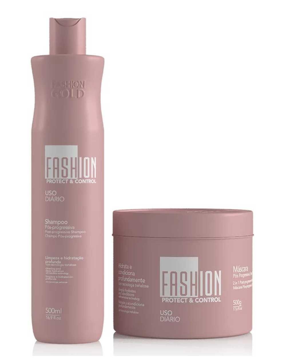 Kit New Cronograma Capilar + Shampoo Protect Control 500ml - Fashion Gold -  Fashion Oficial